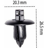 Yana Shiki 601455 Black Large 20.3mm x 26.5mm Fastener/Push Pin for Plastic Body Fairings, (Pack of 10) (601455)