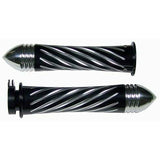 Yana Shiki A3250BPR Black Swirl Style Curved Design Grip with Pointed Ribbed End Caps (A3250BPR)