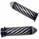 Yana Shiki A3246BP Black Swirl Style Straight Design Grip with Pointed Flush End Caps (A3246BP)