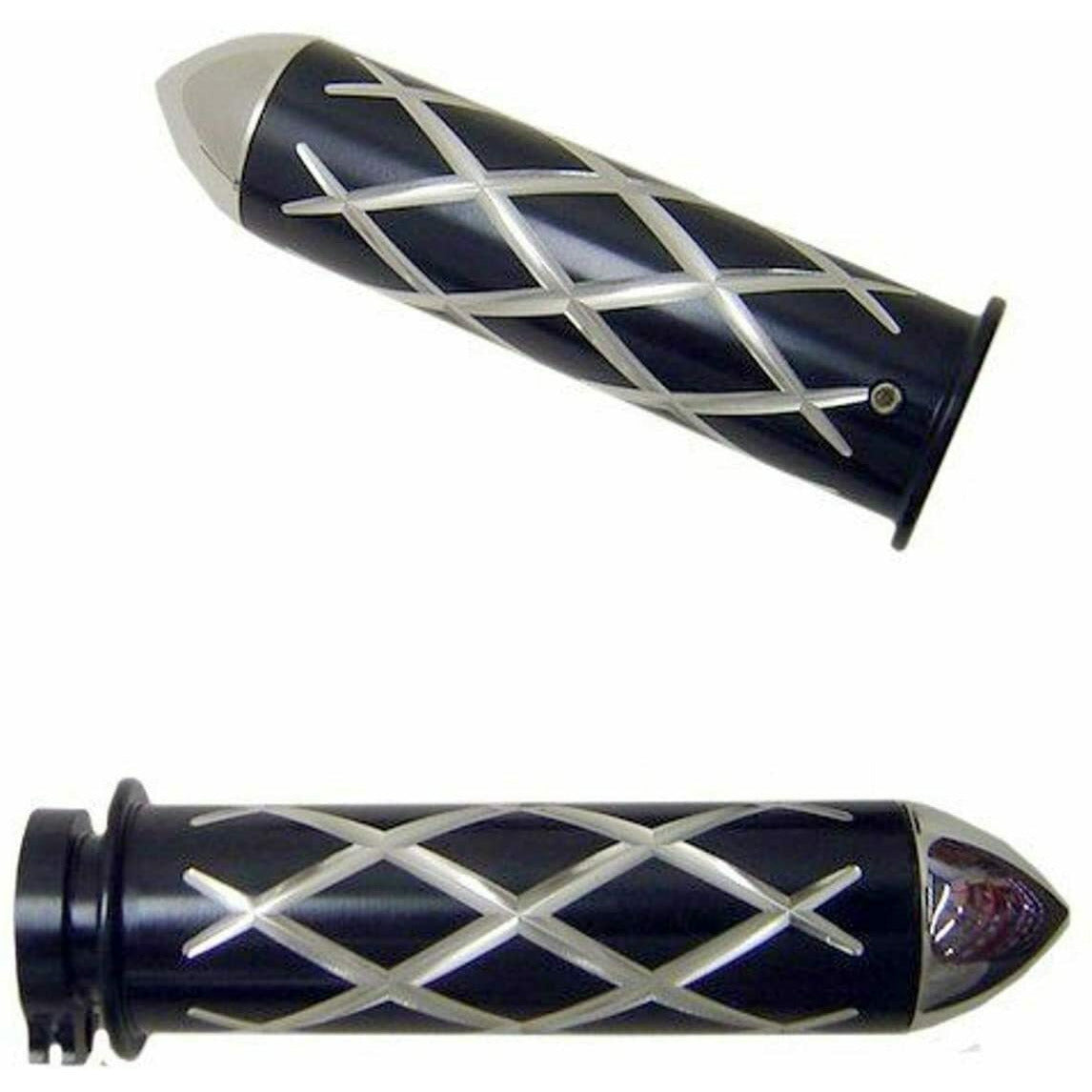 Yana Shiki A3247BP Black Criss-Cross Style Straight Design Grip with Pointed Flush End Caps (A3247BP)